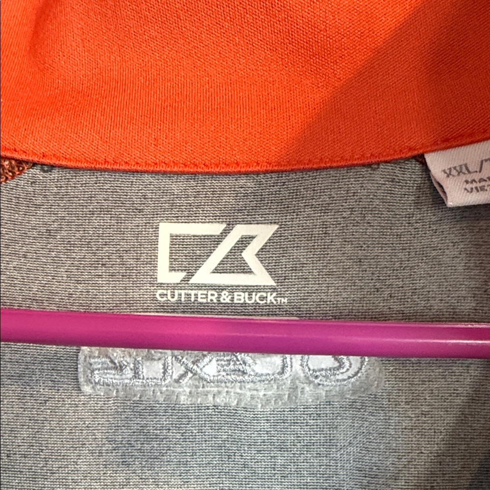 Men’s XXL Lexus Cutter & Buck Heather Gray Pullover with Orange Accents - Picture 2 of 3
